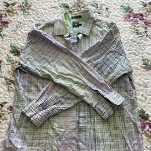 Plaid Long Sleeve Button Down Shirt